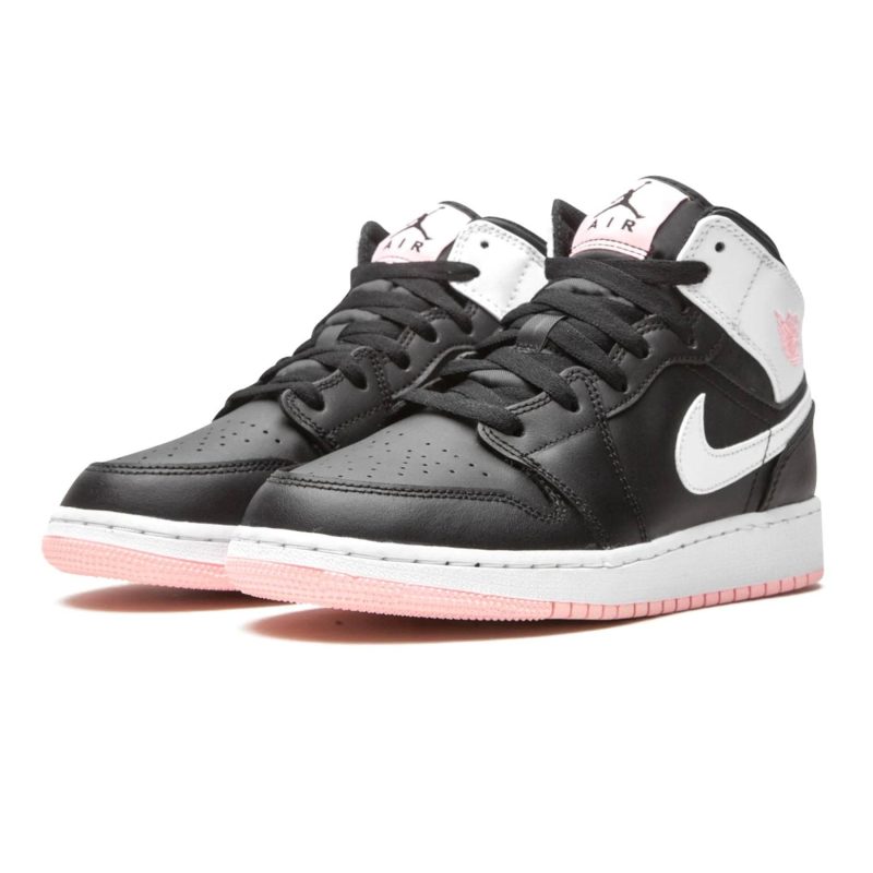 air jordan 1 mid arctic pink black gs 555112