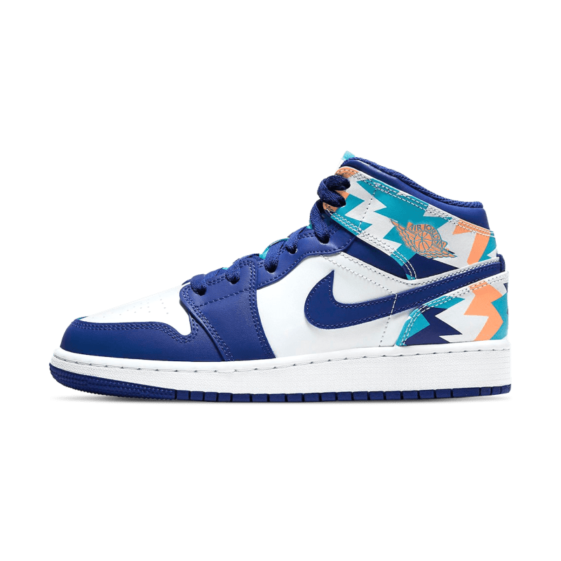 air jordan 1 mid geometric print gs 555112 105 1